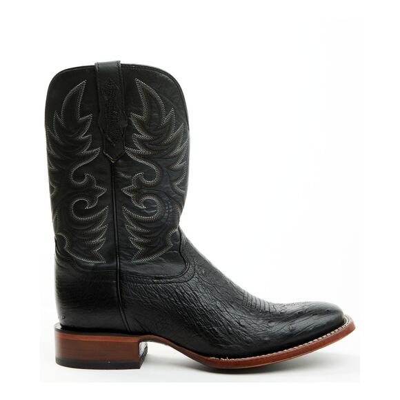 NEW Cody James Black Smooth Ostrich Boots Broad Square Toe Western Cowboy Exotic main image 8